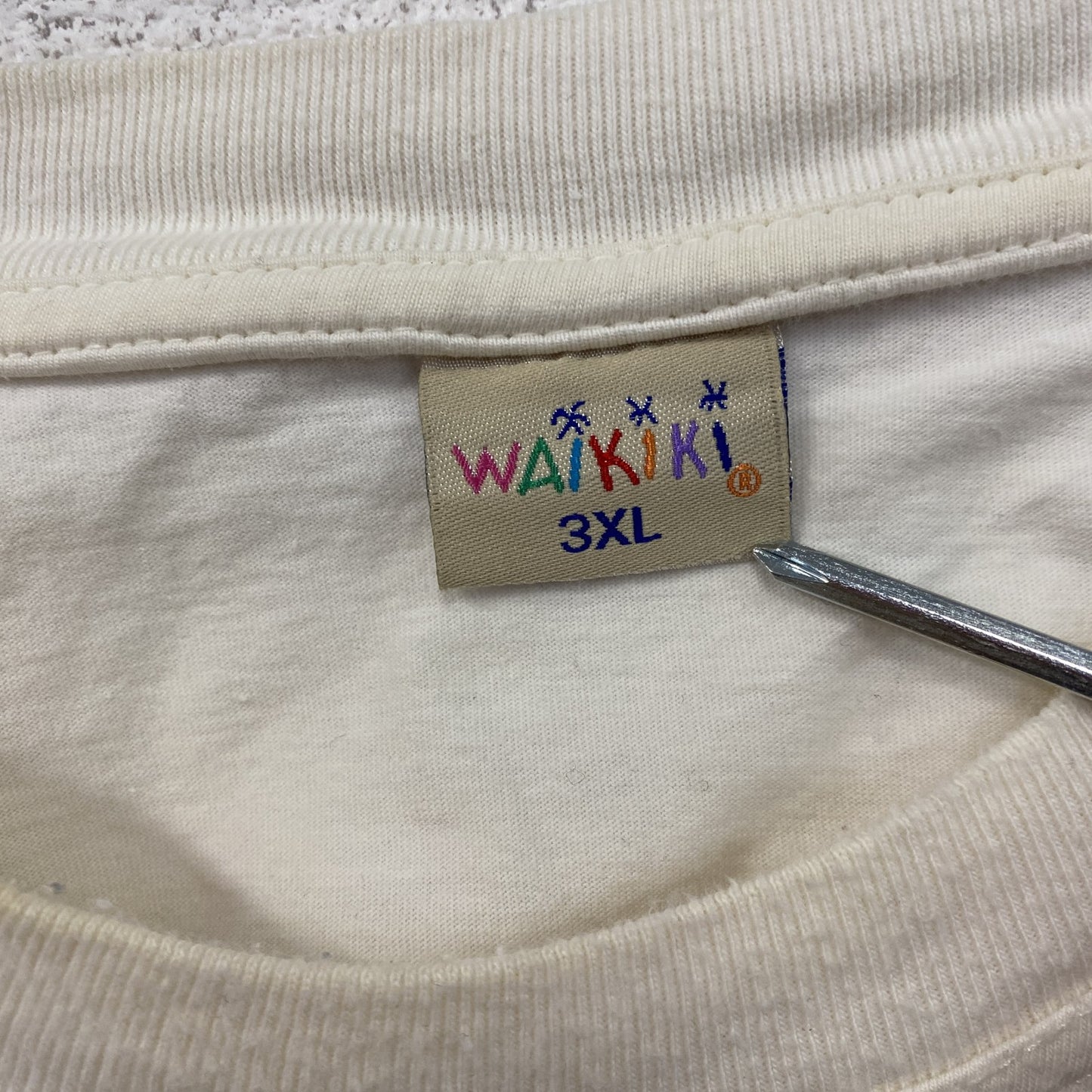 ～00s　WAIKIKI　I♡MAURITIUS　半袖Tシャツ　ヴィンテージ　白　ホワイト　3XLサイズ