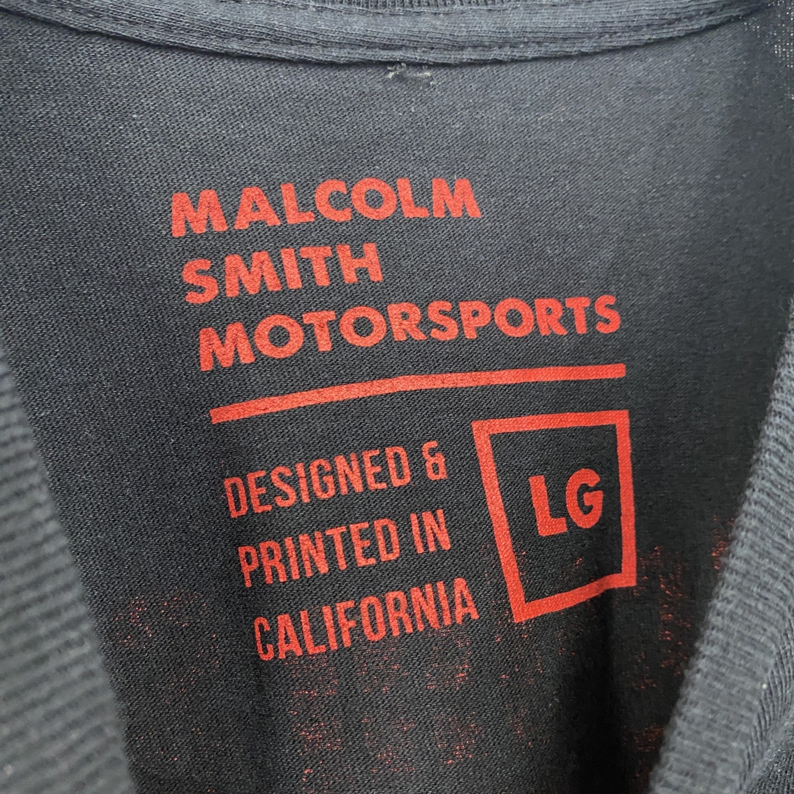 MALCOLM SMITH MOTORSPORTS　半袖プリントモーターサイクルTシャツ　バイク　4連プリント　黒　ブラック　Mサイズ