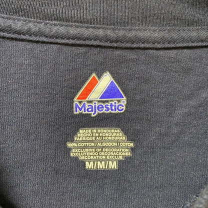 古着 used　Majestic　MLB　シアトルマリナーズ　半袖プリントTシャツ　ネイビー　レトロ　野球　クルーネック　Ｍサイズ