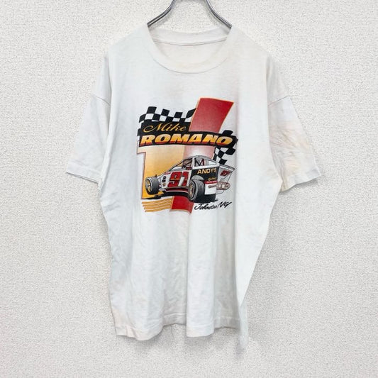 90s　半袖プリントTシャツ　ヴィンテージ　シングルステッチ　白　ホワイト