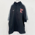 NIKE　ナイキ　DRI‐FIT　半袖　ハーフジップナイロンジャケット　スウッシュロゴ　黒　ブラック　XLサイズ