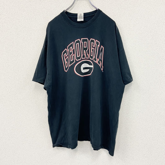 GILDAN　ギルダン　半袖プリントTシャツ　GEORGIA　デカロゴ　黒　ブラック　２XLサイズ