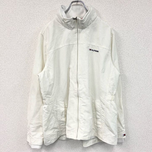 古着 used　TOMMY HILFIGER　トミーヒルフィガー　フルジップナイロンジャケット　白　ホワイト　XLサイズ