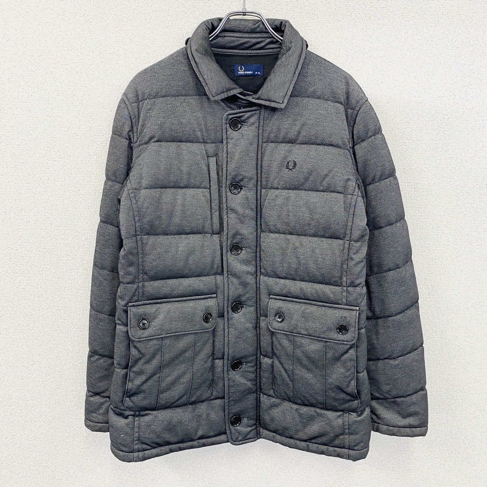 FRED PERRY　フレッドペリー　ダウンジャケット　ダークグレー　XLサイズ