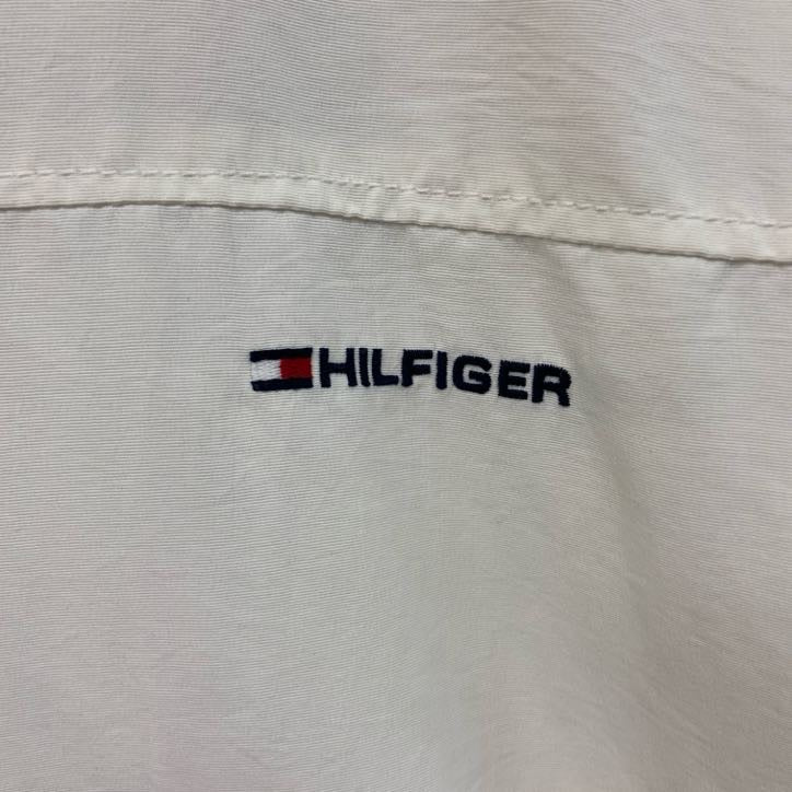 古着 used　TOMMY HILFIGER　トミーヒルフィガー　フルジップナイロンジャケット　白　ホワイト　XLサイズ