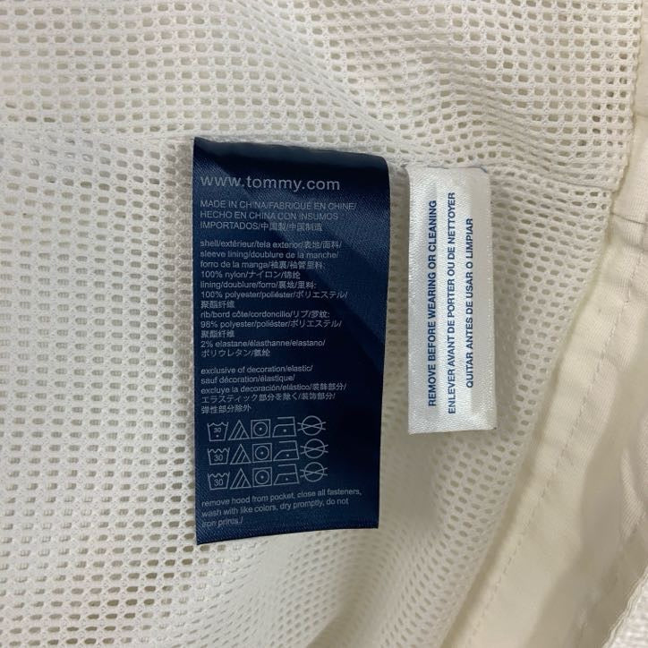 古着 used　TOMMY HILFIGER　トミーヒルフィガー　フルジップナイロンジャケット　白　ホワイト　XLサイズ