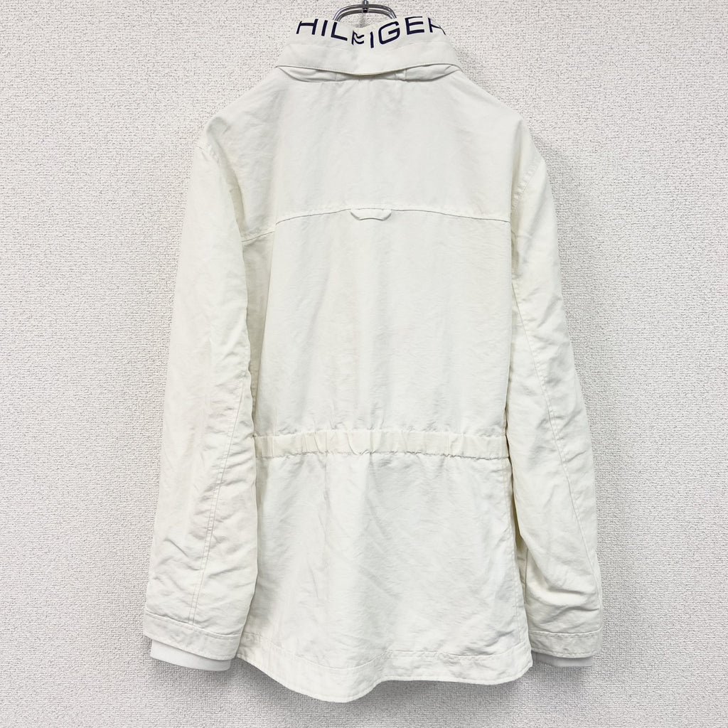 古着 used　TOMMY HILFIGER　トミーヒルフィガー　フルジップナイロンジャケット　白　ホワイト　XLサイズ
