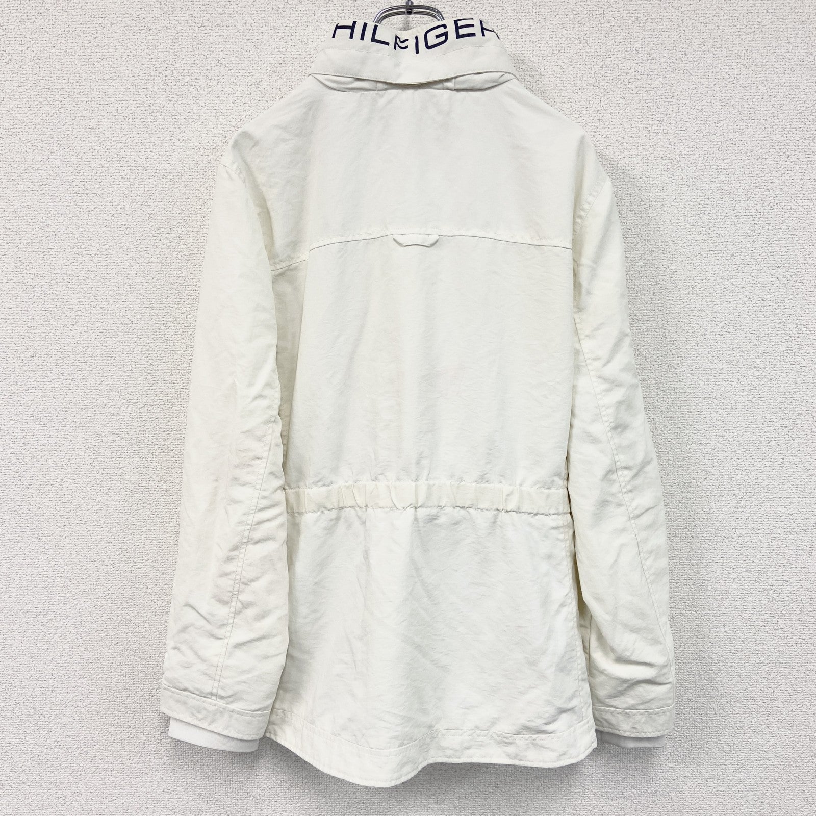 古着 used　TOMMY HILFIGER　トミーヒルフィガー　フルジップナイロンジャケット　白　ホワイト　XLサイズ