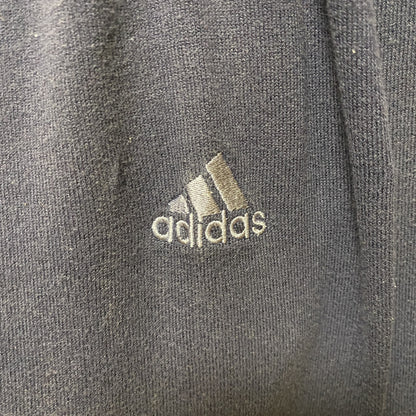 古着 used adidas climalite アディダス　クライマライト　長袖Vネックロゴ刺繍スウェット　トレーナー　ネイビー
