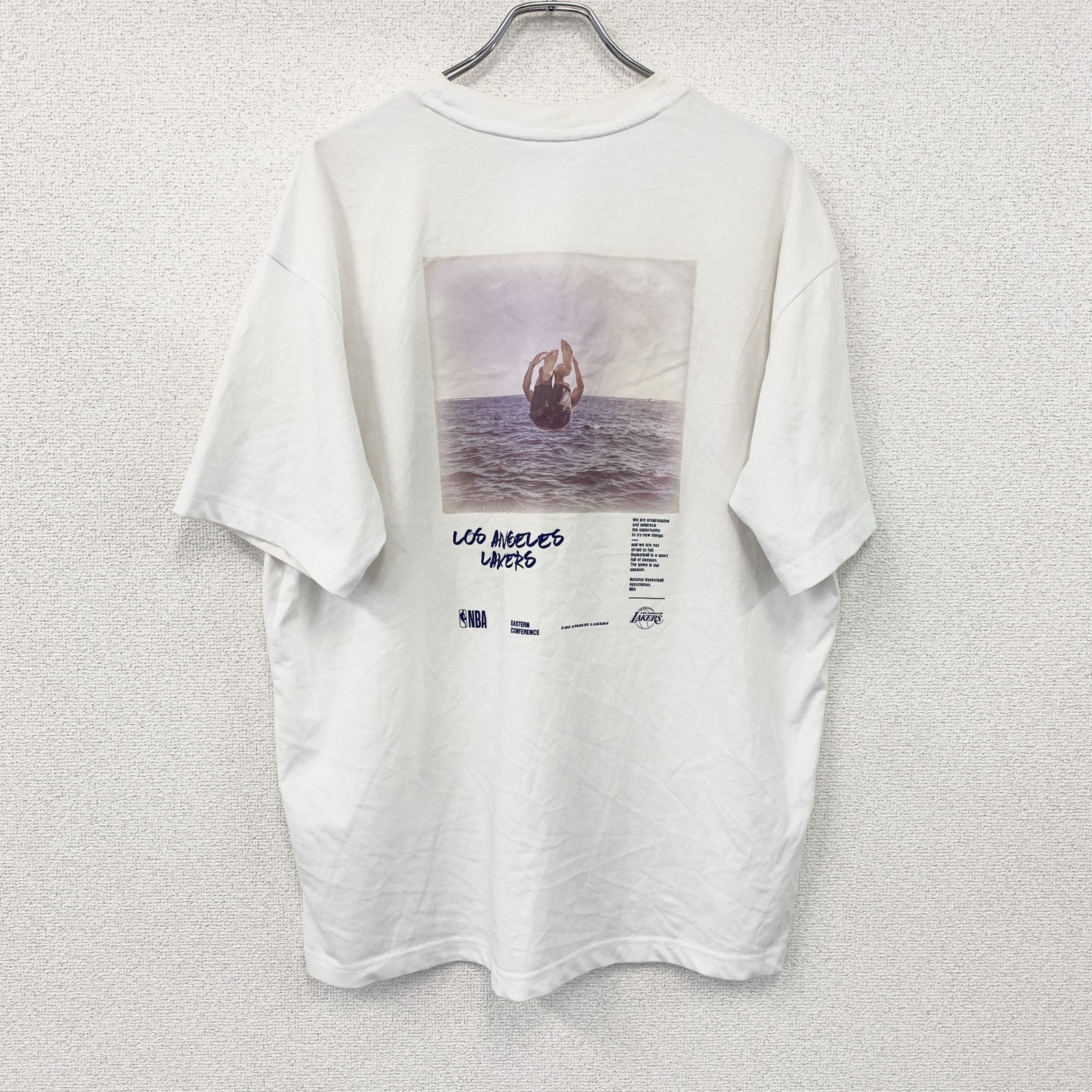 NBA　ロサンゼルス・レイカーズ　半袖プリントTシャツ　白　ホワイト　XLサイズ