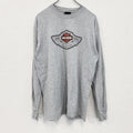 HARLEY DAVIDSON　ハーレーダビッドソン　長袖プリントTシャツ　灰　グレー　Lサイズ