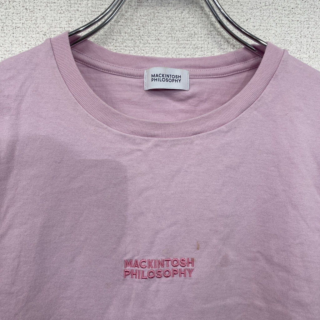 MACKINTOSH PHILOSOPHY　マッキントッシュフィロソフィー　半袖Tシャツ　刺繡ロゴ　ピンク　38サイズ