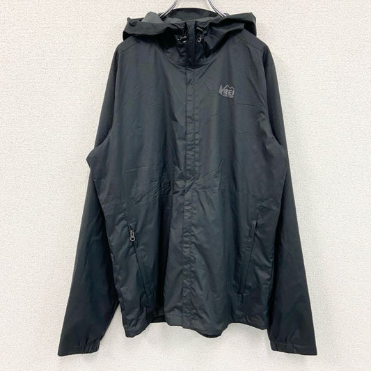 古着 used　REI COOP　ハーフジップナイロンジャケット　ウインドブレーカー　黒　ブラック　Mサイズ