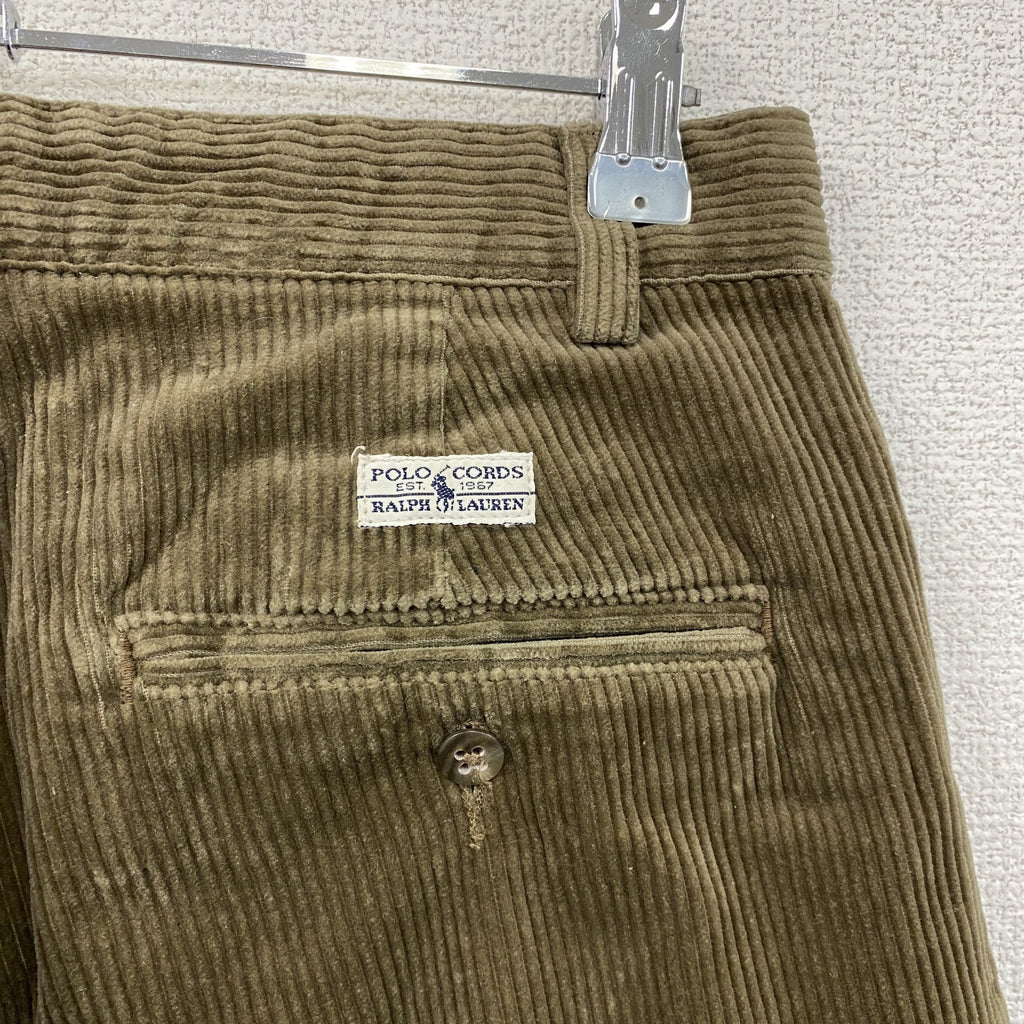 90s　POLO CORDS　ラルフローレン　コーデュロイパンツ　ヴィンテージ　茶　ブラウン　29サイズ