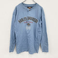 HARLEY DAVIDSON　ハーレーダビッドソン　長袖プリントTシャツ　水色　ライトブルー　XSサイズ