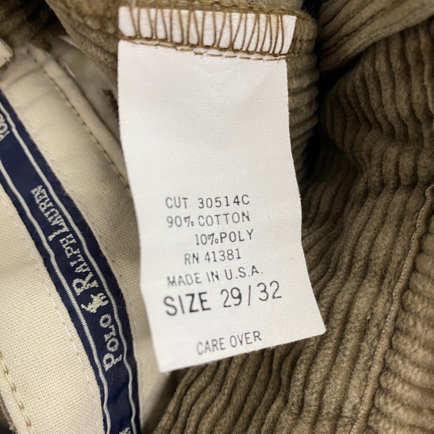 90s　POLO CORDS　ラルフローレン　コーデュロイパンツ　ヴィンテージ　茶　ブラウン　29サイズ