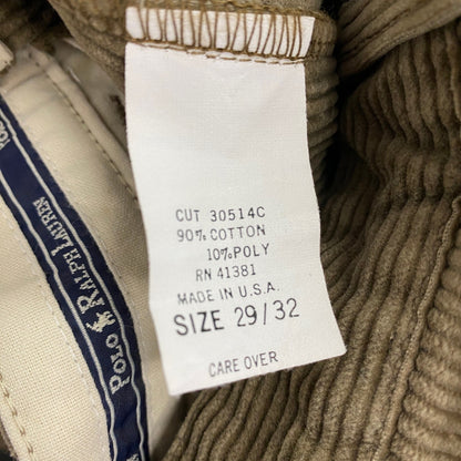 90s　POLO CORDS　ラルフローレン　コーデュロイパンツ　ヴィンテージ　茶　ブラウン　29サイズ