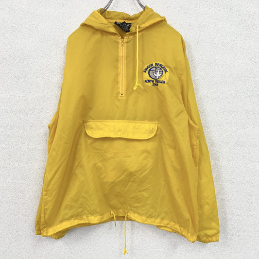 AUBURN　SPORTSWEAR　ハーフナイロンジャケット　プルオーバー　フーディ　黄色　イエロー　Mサイズ