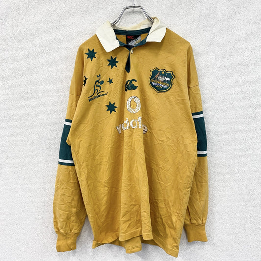 Canterbury　カンタベリー　Wallabies　ワラビーズ　長袖ポロシャツ/ラガーシャツ　黄色　イエロー　XLサイズ