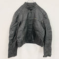 Real Leather　レザージャケット/シングルライダースジャケット　黒　ブラック　3XLサイズ