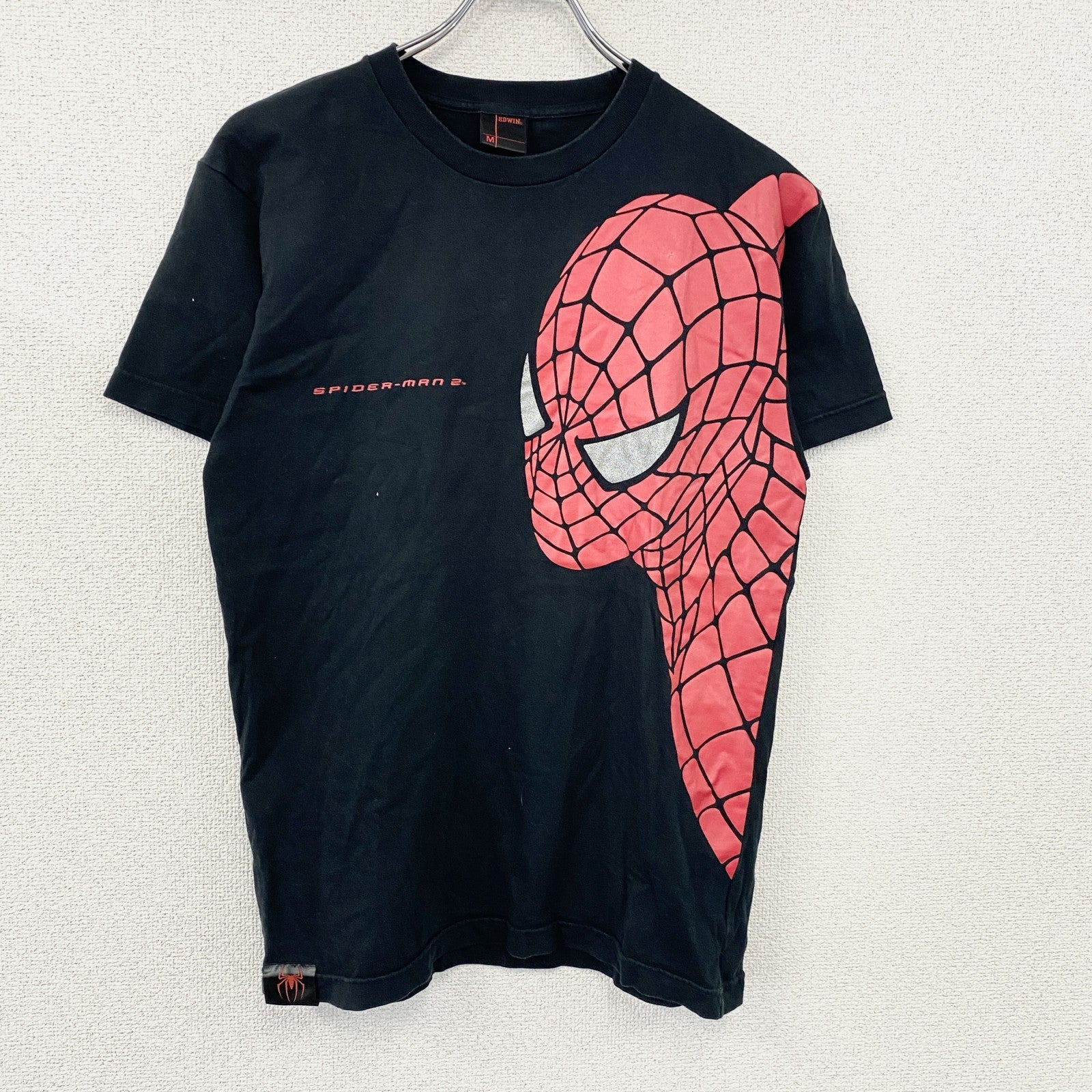 EDWIN　エドウィン　スパイダーマン　 MARVEL　半袖プリントムービーTシャツ　キャラクター　黒　ブラック　Mサイズ