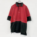 NIKE GOLF　ナイキゴルフ　半袖ポロシャツ　スウッシュ　赤　レッド　黒　ブラック　Sサイズ