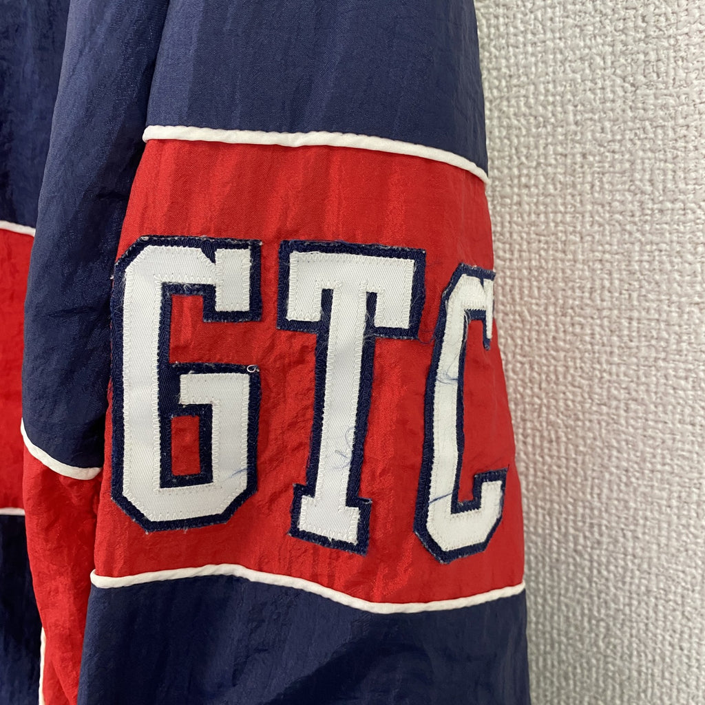 ～90s　VARSITY　フルジップナイロンジャケット　ヴィンテージ　紺　ネイビー　Mサイズ