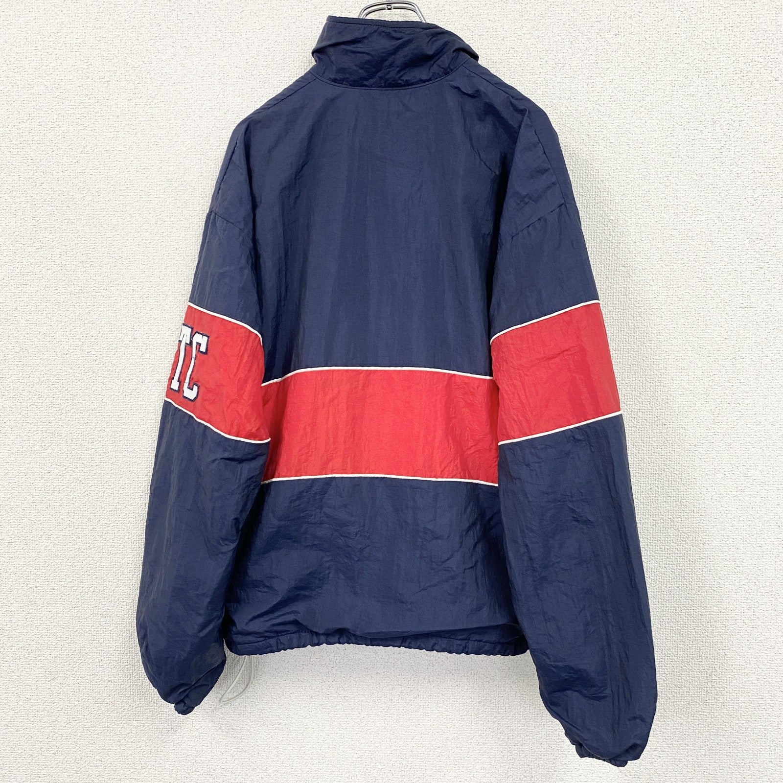 ～90s　VARSITY　フルジップナイロンジャケット　ヴィンテージ　紺　ネイビー　Mサイズ