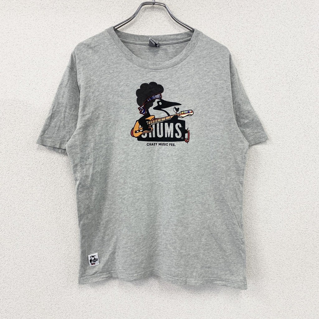 CHUMS　チャムス　半袖プリントアニマルTシャツ　バンダナ　灰色　グレー　XLサイズ