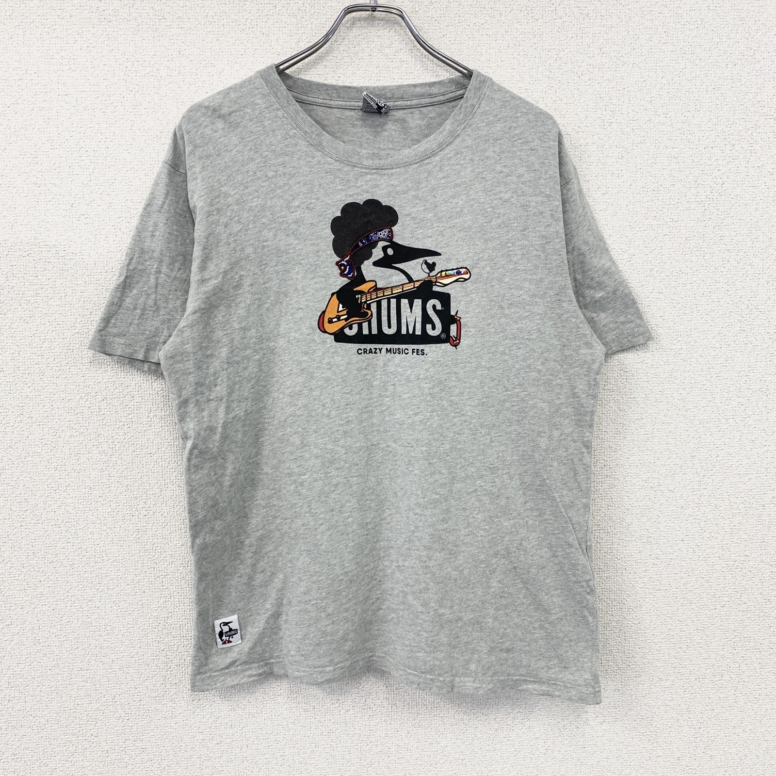 CHUMS　チャムス　半袖プリントアニマルTシャツ　バンダナ　灰色　グレー　XLサイズ