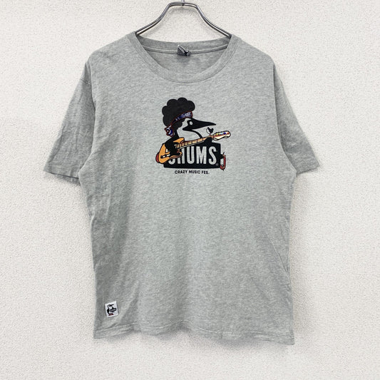 CHUMS　チャムス　半袖プリントアニマルTシャツ　バンダナ　灰色　グレー　XLサイズ