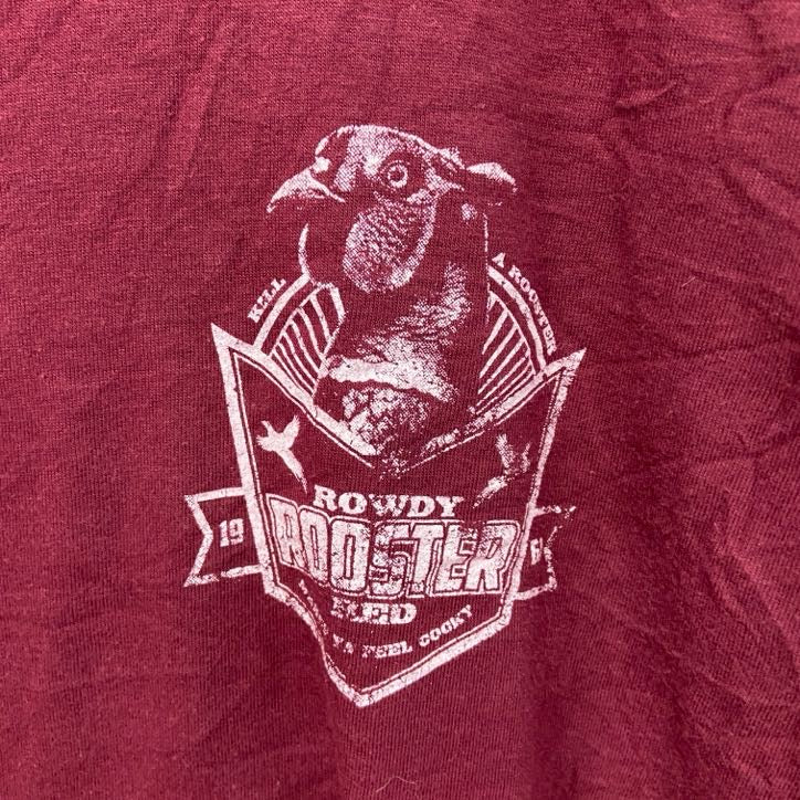 古着 used　Cabela’s　カベラス　半袖両面プリントTシャツ　赤紫色　バーガンディ　XLサイズ