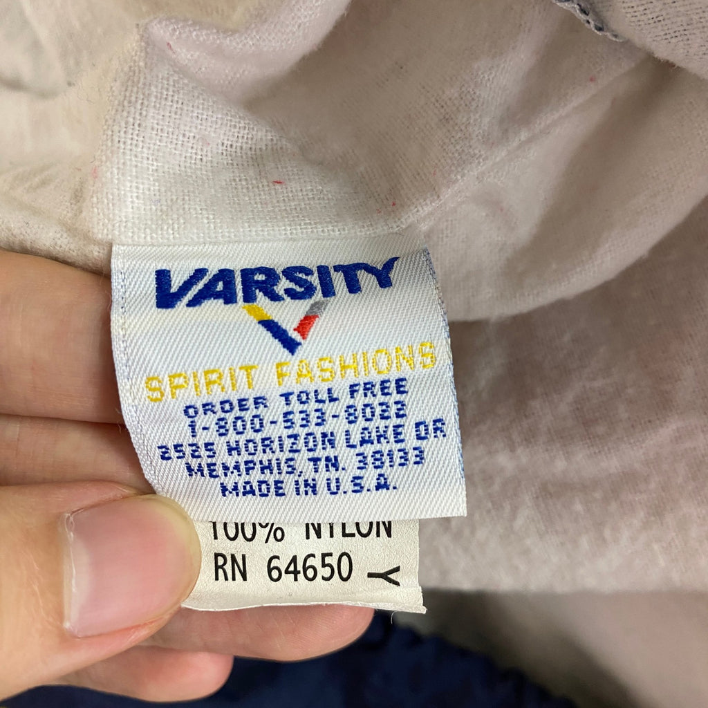 ～90s　VARSITY　フルジップナイロンジャケット　ヴィンテージ　紺　ネイビー　Mサイズ