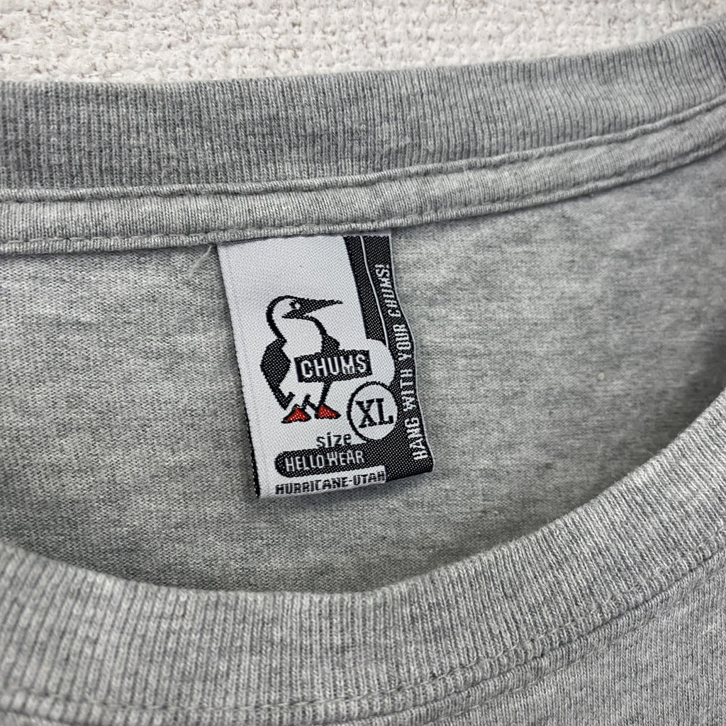 CHUMS　チャムス　半袖プリントアニマルTシャツ　バンダナ　灰色　グレー　XLサイズ