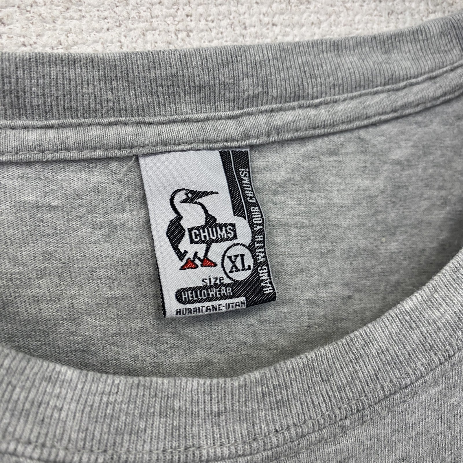 CHUMS　チャムス　半袖プリントアニマルTシャツ　バンダナ　灰色　グレー　XLサイズ