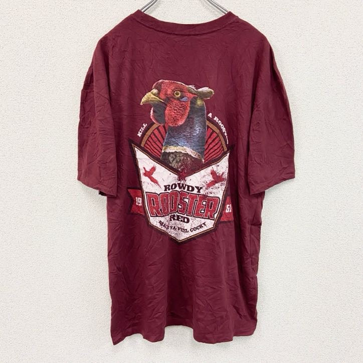 古着 used　Cabela’s　カベラス　半袖両面プリントTシャツ　赤紫色　バーガンディ　XLサイズ