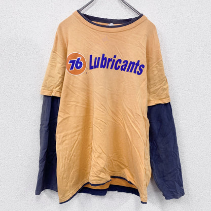 76 Lubricants　セブンティーシックスルブリカンツ　長袖Tシャツ/ロンT　企業T　オレンジ　Lサイズ