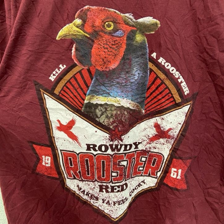 古着 used　Cabela’s　カベラス　半袖両面プリントTシャツ　赤紫色　バーガンディ　XLサイズ