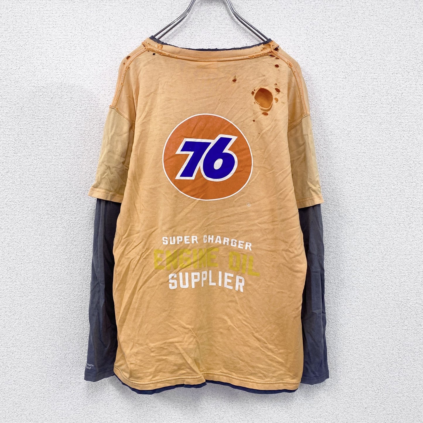 76 Lubricants　セブンティーシックスルブリカンツ　長袖Tシャツ/ロンT　企業T　オレンジ　Lサイズ