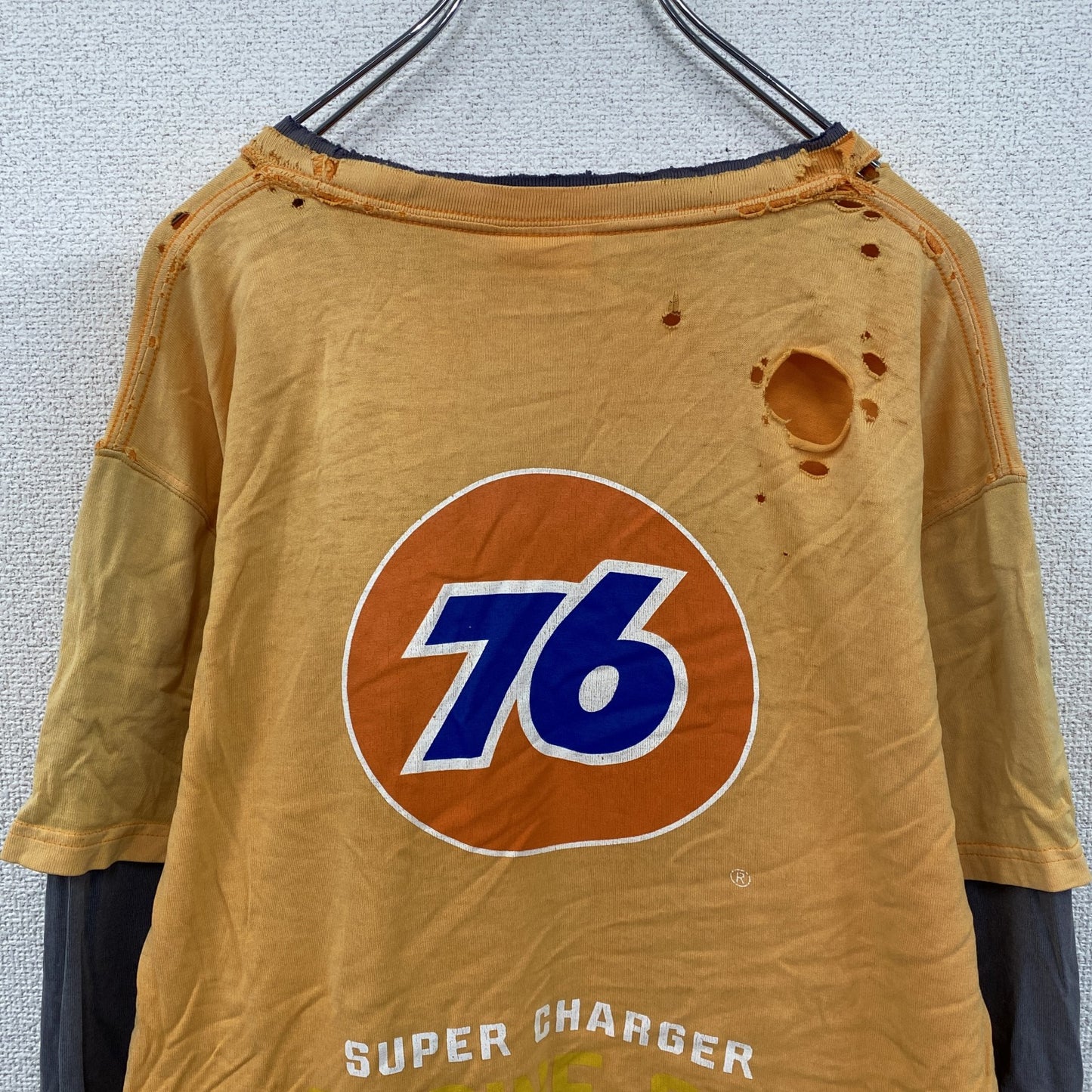 76 Lubricants　セブンティーシックスルブリカンツ　長袖Tシャツ/ロンT　企業T　オレンジ　Lサイズ