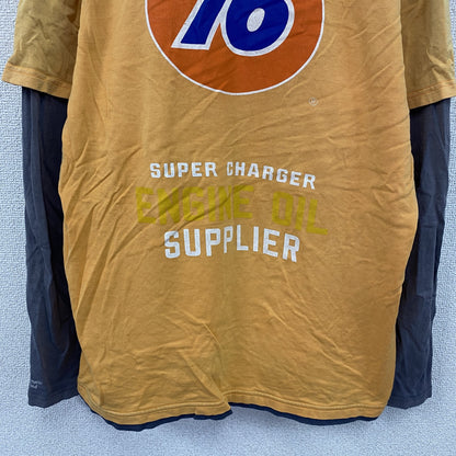 76 Lubricants　セブンティーシックスルブリカンツ　長袖Tシャツ/ロンT　企業T　オレンジ　Lサイズ