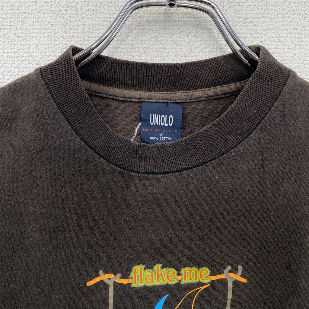～90s　OLD UNIQLO　オールドユニクロ　半袖Tシャツ　フェード　ヴィンテージ　黒　ブラック　Sサイズ