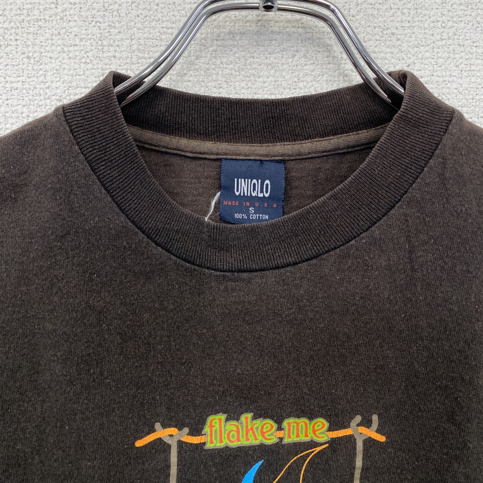 ～90s　OLD UNIQLO　オールドユニクロ　半袖Tシャツ　フェード　ヴィンテージ　黒　ブラック　Sサイズ