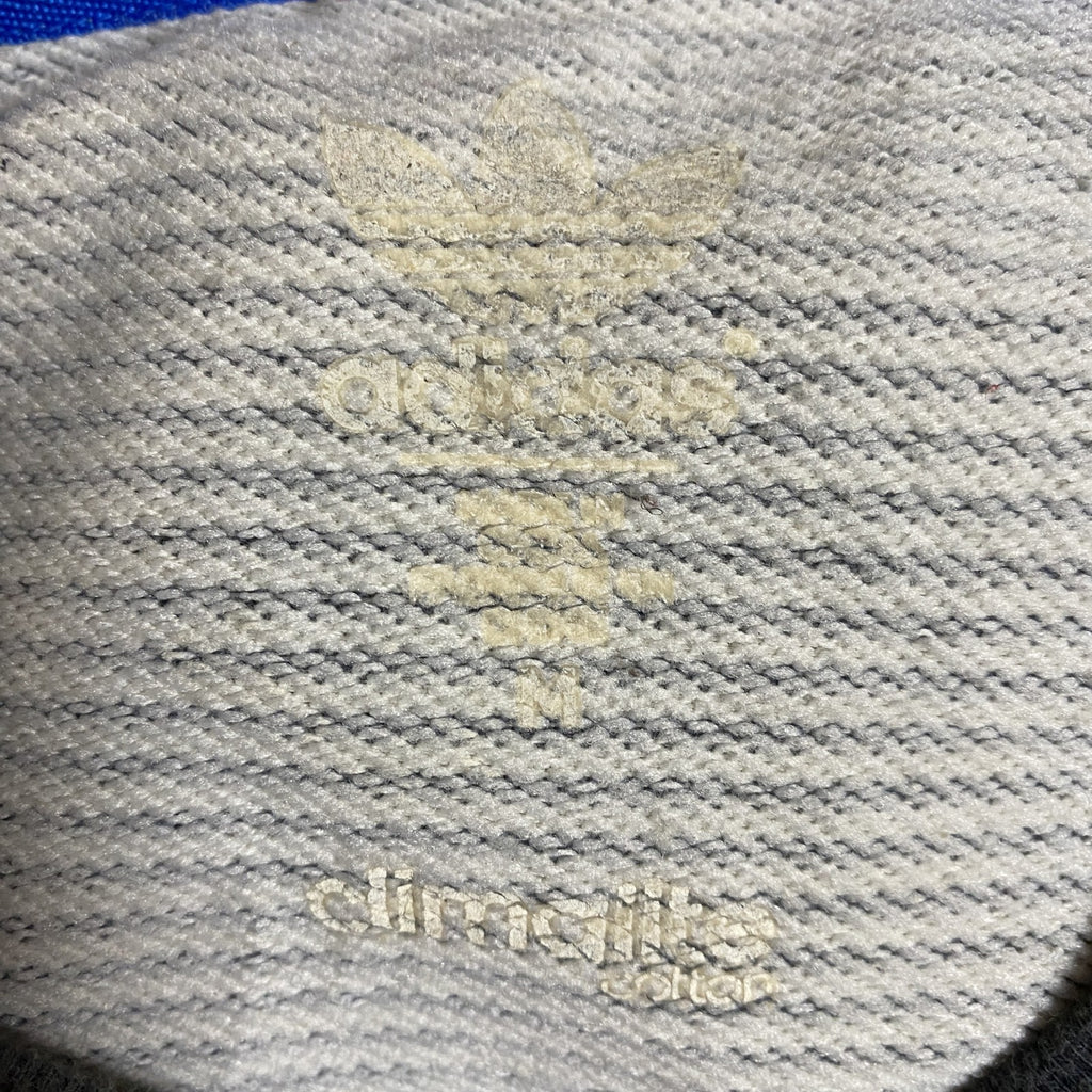 古着 used adidas climalite アディダス　クライマライト　長袖ボーダー柄ロゴ刺繍スウェット　トレーナー　紺　