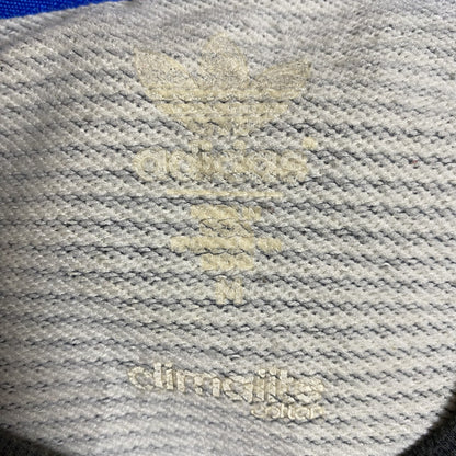 古着 used adidas climalite アディダス　クライマライト　長袖ボーダー柄ロゴ刺繍スウェット　トレーナー　紺　