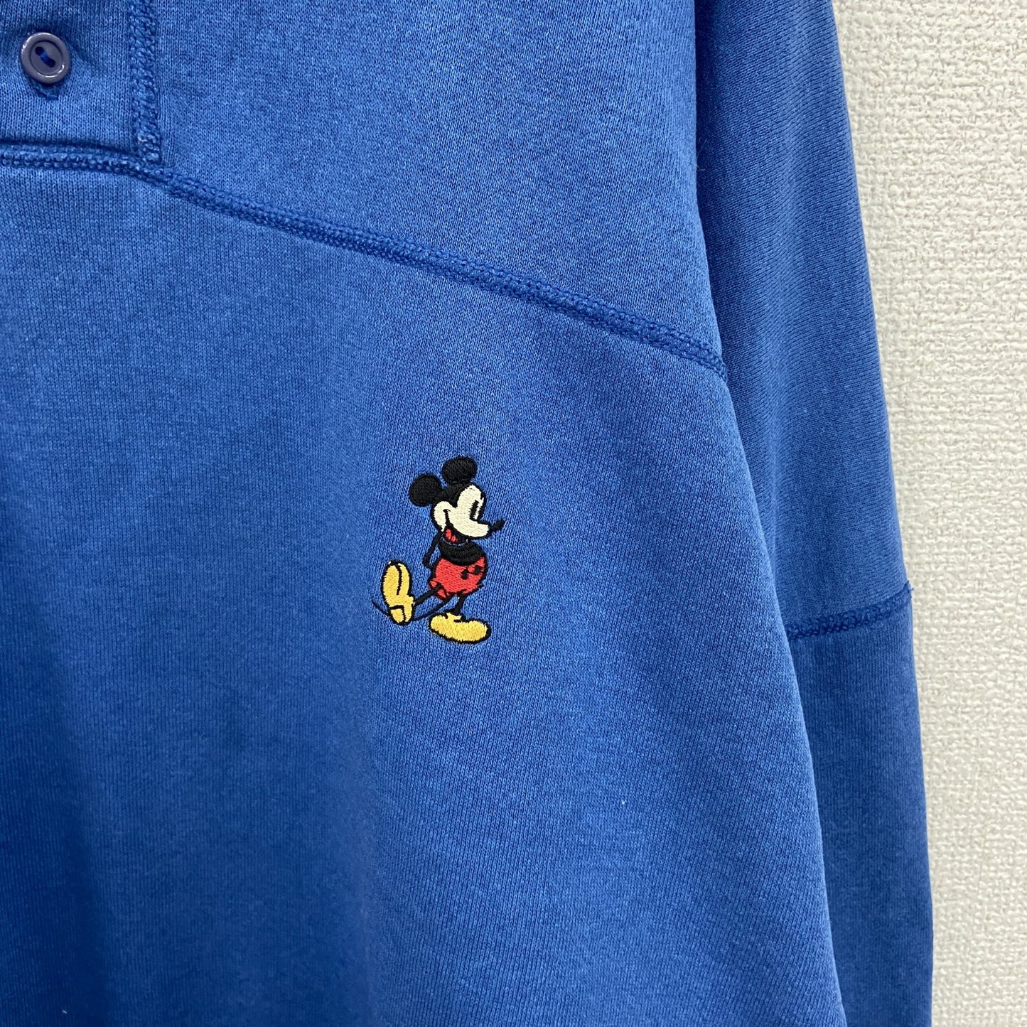 80s～　Disney　ディズニー　スウェット/トレーナー　ヴィンテージ　ヘンリーネック　青　ブルー　3XLサイズ