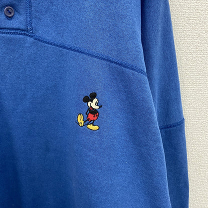 80s～　Disney　ディズニー　スウェット/トレーナー　ヴィンテージ　ヘンリーネック　青　ブルー　3XLサイズ
