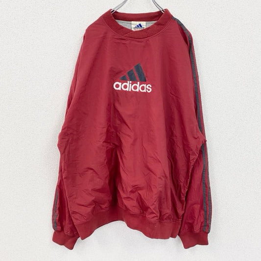 90s　adidas　アディダス　プルオーバーナイロンジャケット　アノラック　ヴィンテージ　赤　レッド　XLサイズ