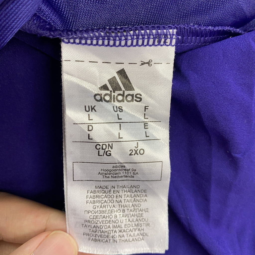 adidas　アディダス　半袖　ハーフジップナイロンジャケット　紫　Lサイズ