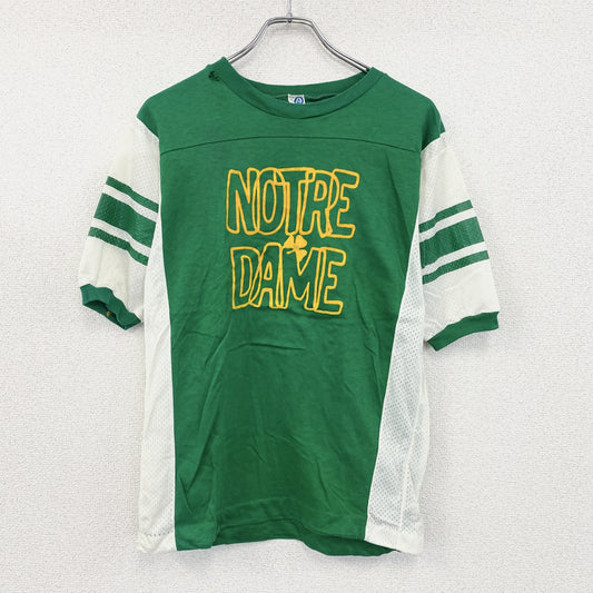 80s　ARTEX　アルテックス　半袖Tシャツ　Notre Dame　ノートルダム　緑　グリーン　Lサイズ